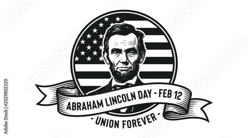 Abraham Lincoln American President Portrait.