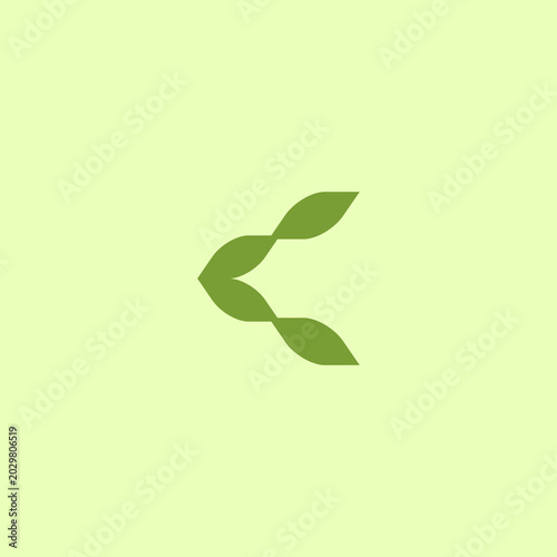 Letter C Leaf Logo Design Vector. C Initial Logo