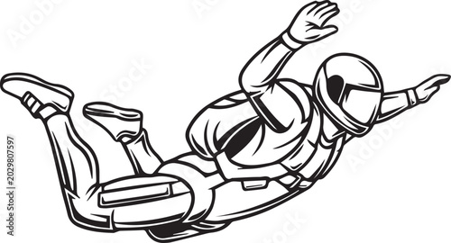 Tableau sur toile Person skydiving in free fall position