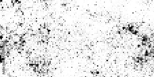 Photos Monochrome pixel noise texture with scattered square dots forming a digital abstract pattern