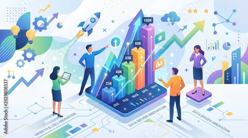 business people with graph