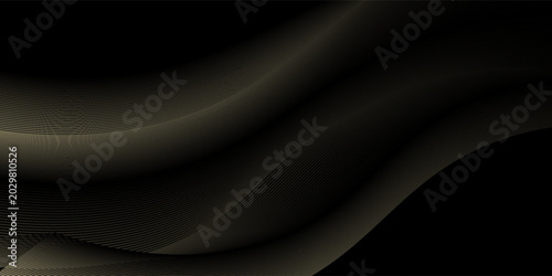Cuadro en lienzo black and gold luxury background with dynamic wave composition