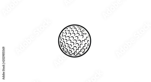 Simple line art of a golf ball with dimples