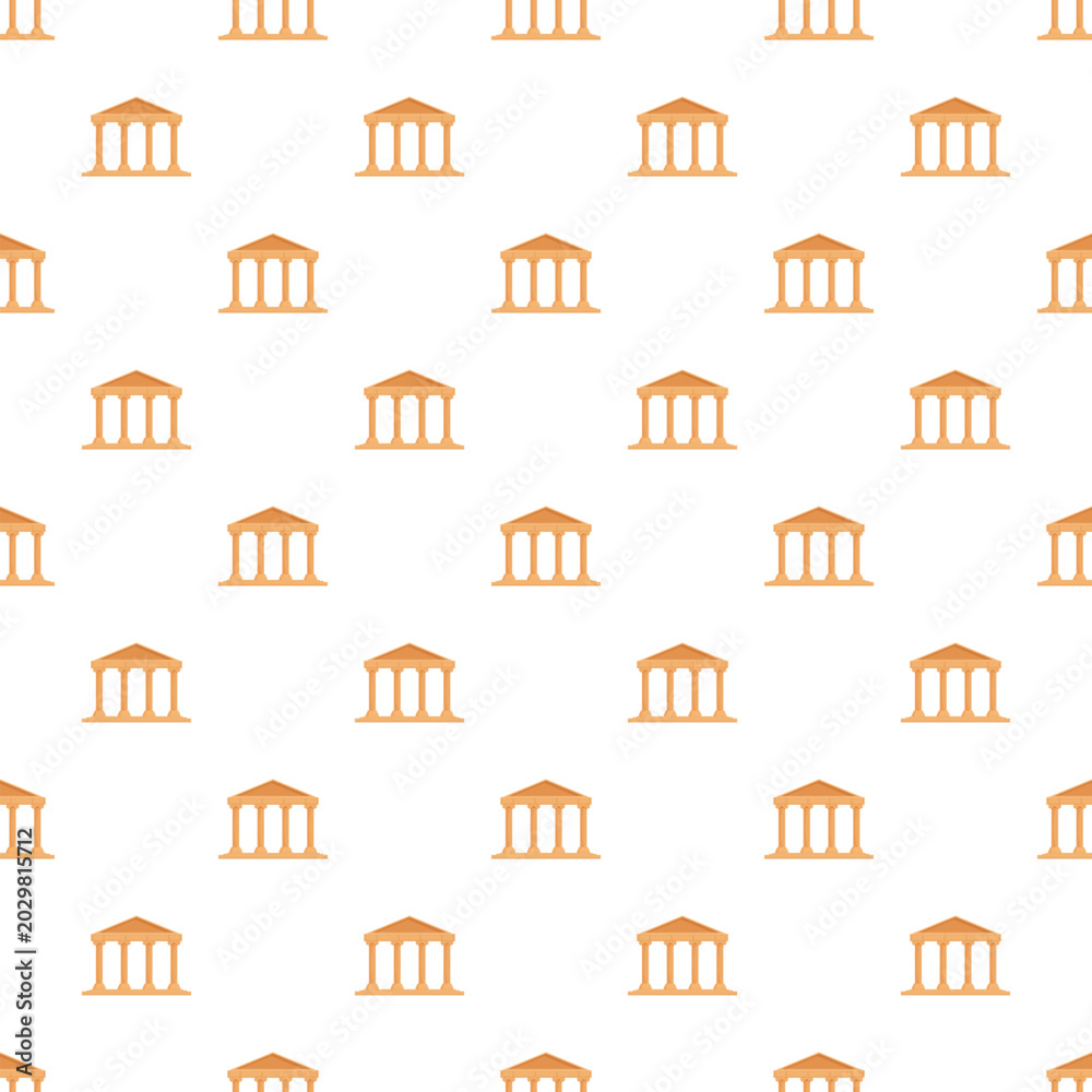 Fototapeta premium Repeating ancient temple architecture creating a historical seamless pattern