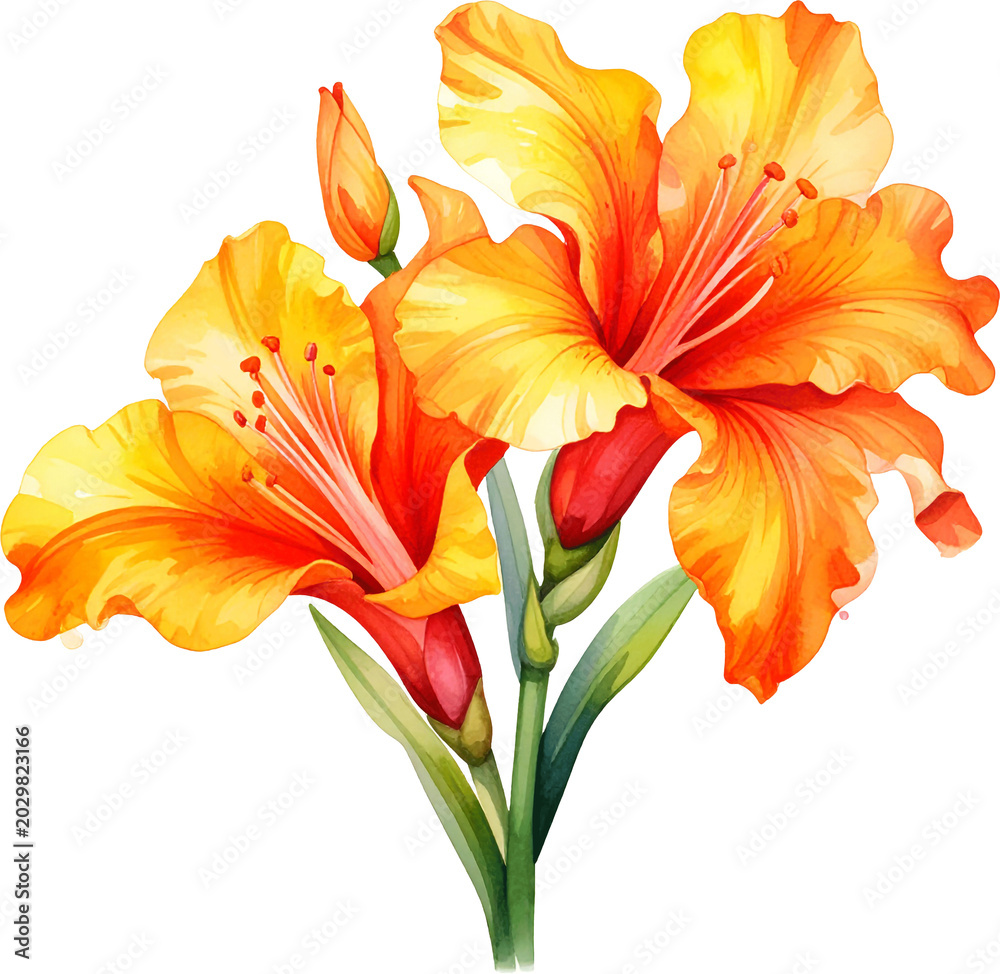 Fototapeta premium Watercolor Canna Lily Flower