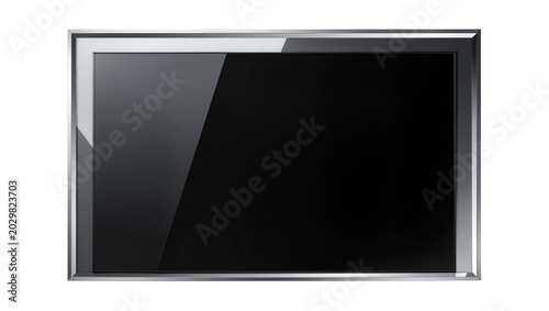 Cuadro en lienzo Modern flat screen television with thin metallic bezel, isolated on transparent