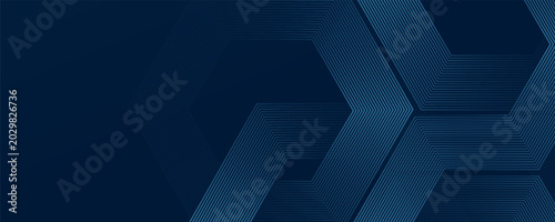 Abstract blue technology background. Shiny blue arrow lines pattern. Futuristic tech concept. Suit for business, corporate, website, presentation, banner, cover, flyer