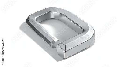 Modern Silver Metal Ashtray with Clean Lines on White Background.