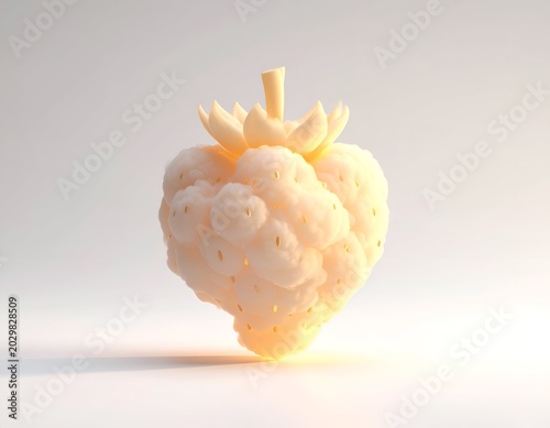 Abstract Strawberry Sculpture - A Minimalist Still Life in Soft Light.