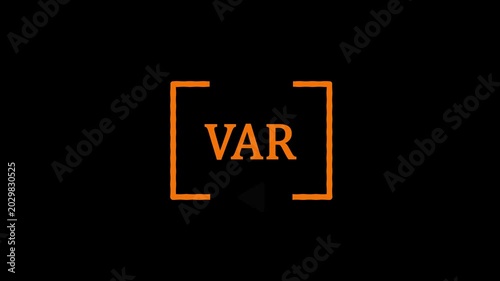 football var icon.animated white and red var icon on a green screen.