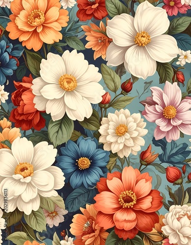 Vibrant floral pattern