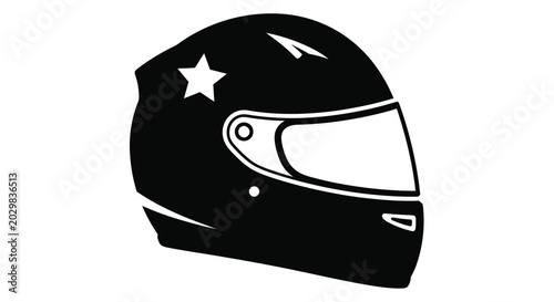 Cuadro en lienzo motorcycle helmet silhouette on white background high quality professional detai