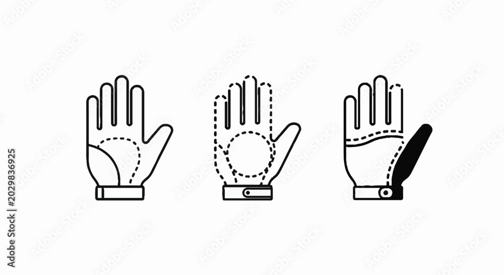 Fototapeta premium Illustrated collection of different driving glove designs.