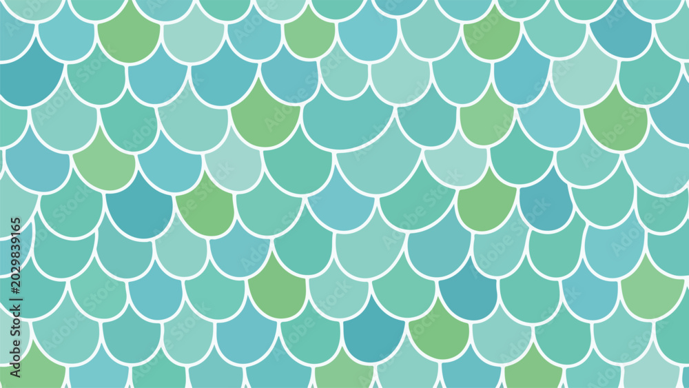 Obraz premium Blue Green Scales Pattern Design Element.