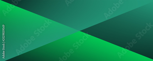 Schilderij op canvas Green geometric abstract background showcasing layered angles, gradient light an