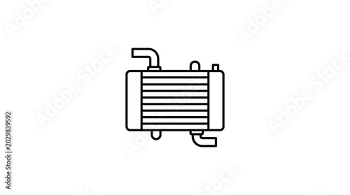 Automotive Intercooler Icon - Turbocharger Cooling System Component