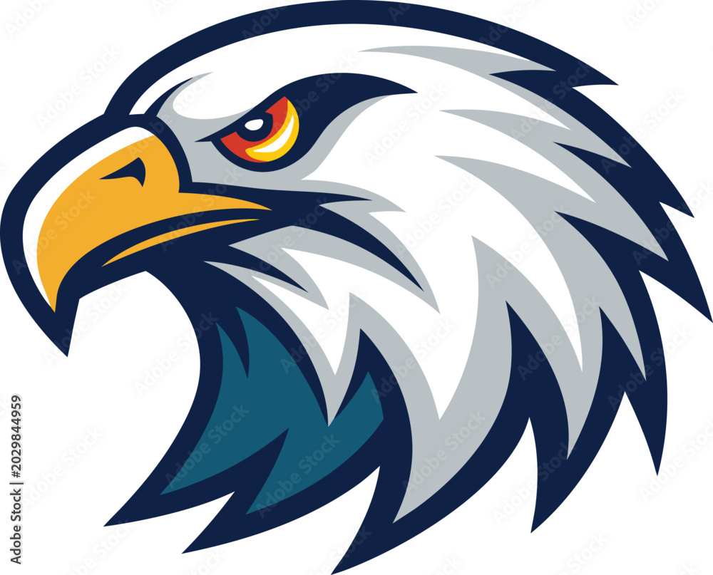 Fototapeta premium Fierce eagle head mascot logo design Vector