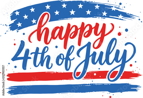 Happy 4th of july american independence day celebration greeting