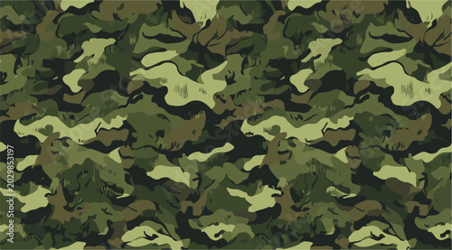 Foto Abstract Hunting Camouflage Seamless Texture Military Green Camo Pattern Vector