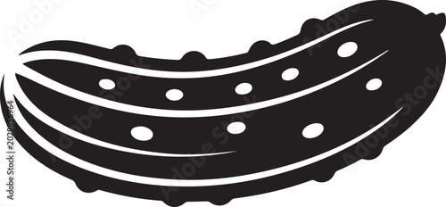 Fotografie Black silhouette of a bumpy cucumber