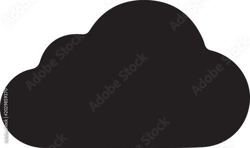 Foto Simple stylized cloud icon isolated on transparent background for various uses