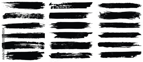 Set of different grunge brush stroke, Paint, ink brush, brush strokes, marker underline, text boxes, paintbrush grunge design elements, watercolor grunge texture, horizontal, lines, vector illustrator