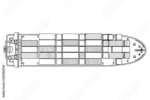 Shipping Cargo Container Top View for Global Logistics Freight and Industrial Transport