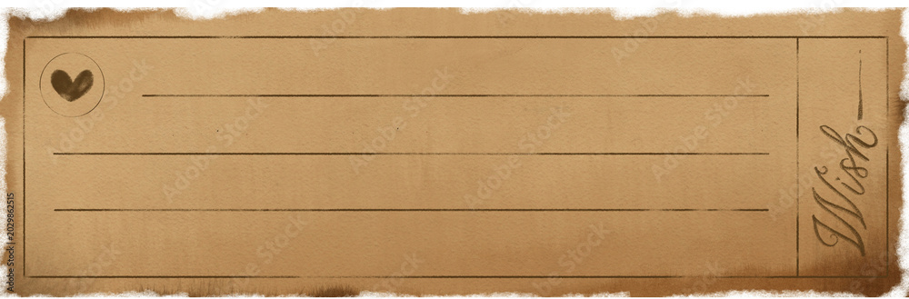 Fototapeta premium Vintage Ticket for Junk Journal Ephemera Label on Aged Sepia Paper