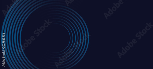 Bilde på lerret Blue abstract background with glowing circles