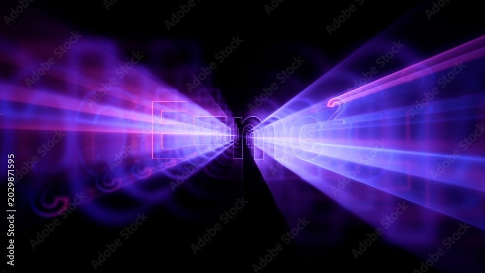 Obraz premium Abstract 3D Render of E=mc2 Mass Energy Equivalence Equation