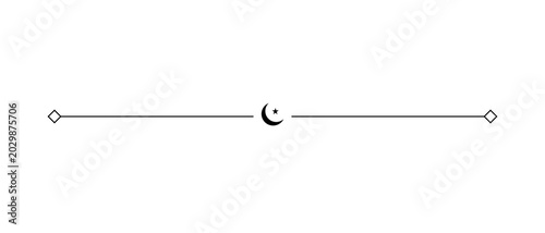 Schilderij op canvas Elegant Islamic Decorative Divider with Crescent Moon and Star Symbol, Minimalis