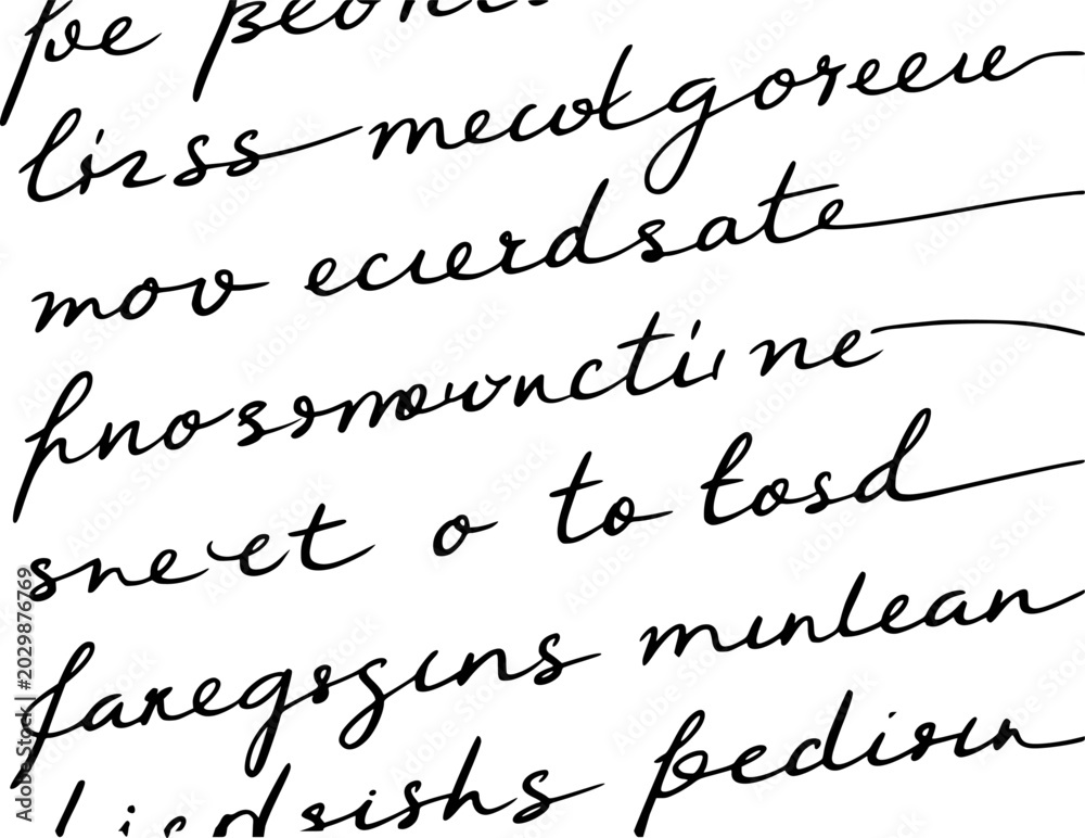 Naklejka premium Handwritten script text white background, calligraphy lines handwriting