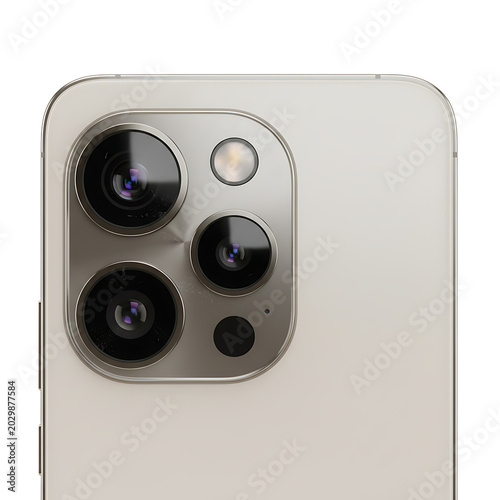 Smartphone with triple camera system in neutral color  
