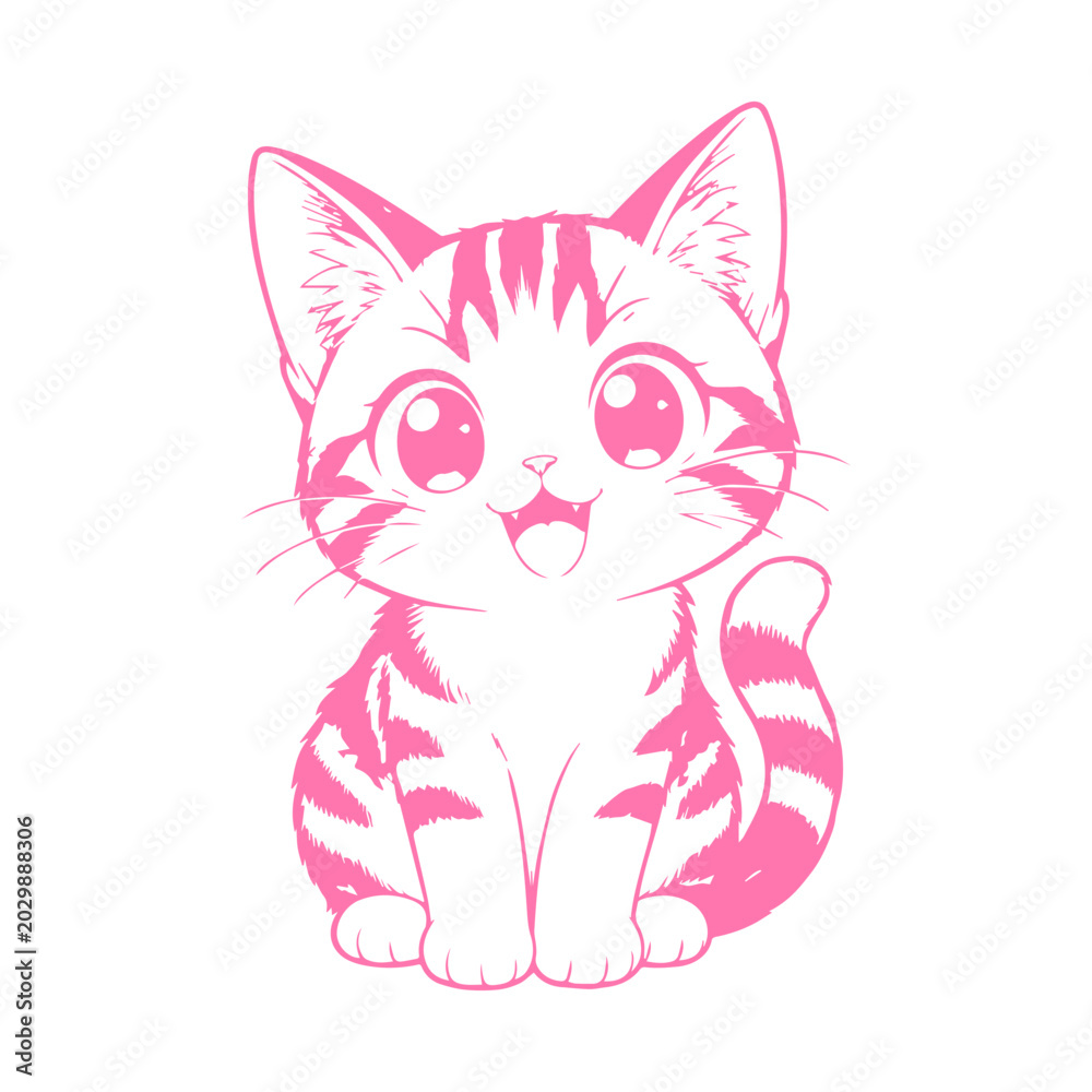 Obraz premium Cute Cat Lover Vector Illustration – Adorable Kitten Graphics for Pet Lovers and Merchandise Design