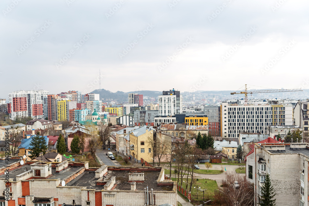 Obraz premium Modern Cityscape With Residential Buildings