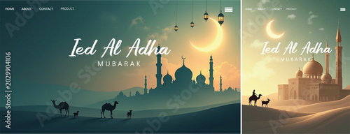 Fotografía Elegant islamic eid al-adha celebration background, Eid al adha mubarak islamic