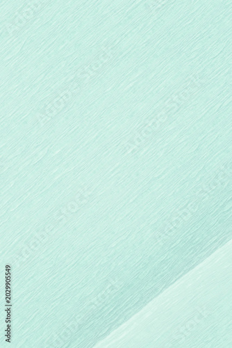 mint green backdrop: blank crepe paper folded at right down corner