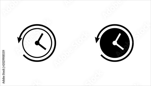 Photography Modern recurring clock outline icon set