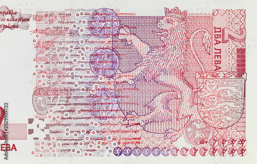 Konstfotografi 2 Leva Bulgaria with the image of a facsimile of Zograf's draft with a list of Bulgarian rulers