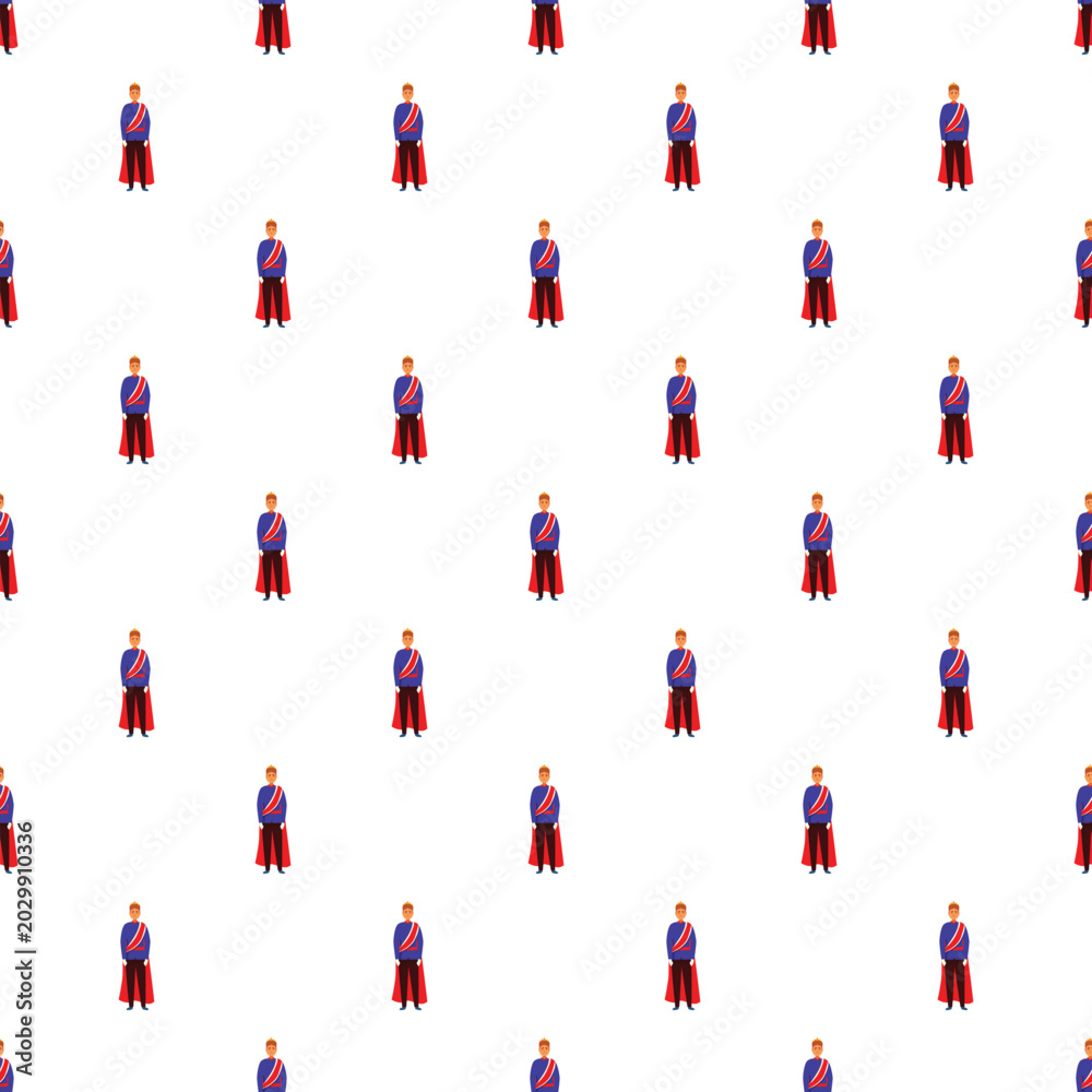 Obraz premium Royal prince character repeating pattern on white background