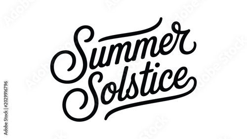 Bild auf Leinwand summer solstice modern handwritten typography design with elegant calligraphy le