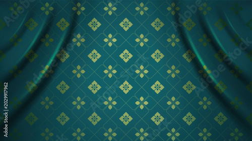 Thai art luxury banner, background pattern decoration for printing, flyers, poster, web, banner, brochure and card concept vector illustration