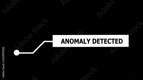 Anomaly detected hud callout overlay with minimalist interface for sci-fi ui motion cyber security alerts, and futuristic data visualization software