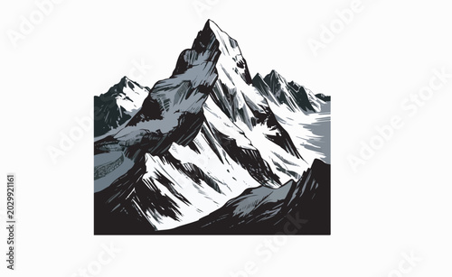 mountains Hand drawn outdoor adventures vector design
