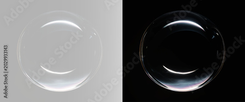 Foto Soft glowing glass orb sphere suspended in air creating illusion of weightless f
