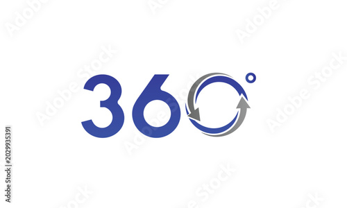 360 Degree Rotation Arrow Logo Design in Blue and Gray