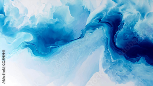 Foto Abstract fluid art resembling swirling cosmic clouds or oceanic currents in shad