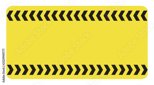 Caution Warning Sign Template with Black and Yellow Diagonal Stripes and Blank Text Area Vector