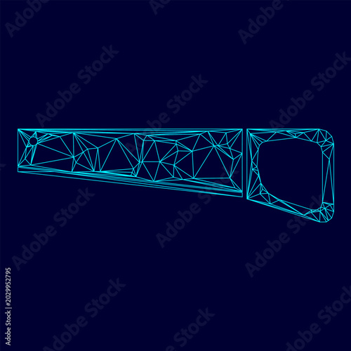 Konstfotografi Handsaw low poly triangulation triangulated polygonal electric cyan blue vibrant