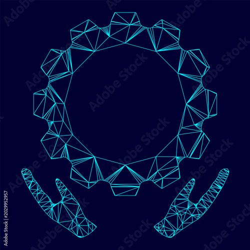 Fotografie Preventative maintenance low poly triangulation triangulated polygonal electric